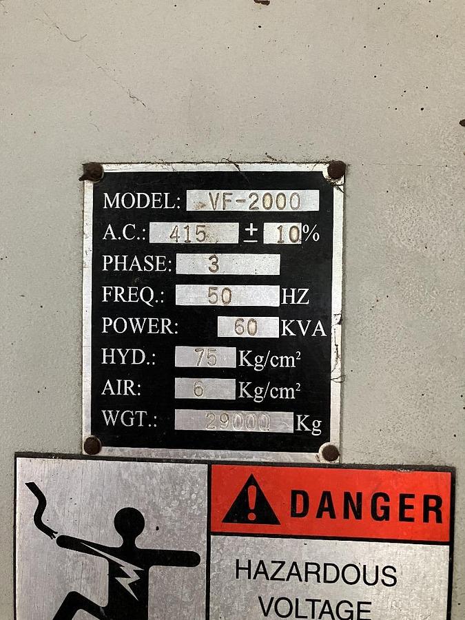 Used VTEC VF-2000 Double Column Machining Center Year 2007