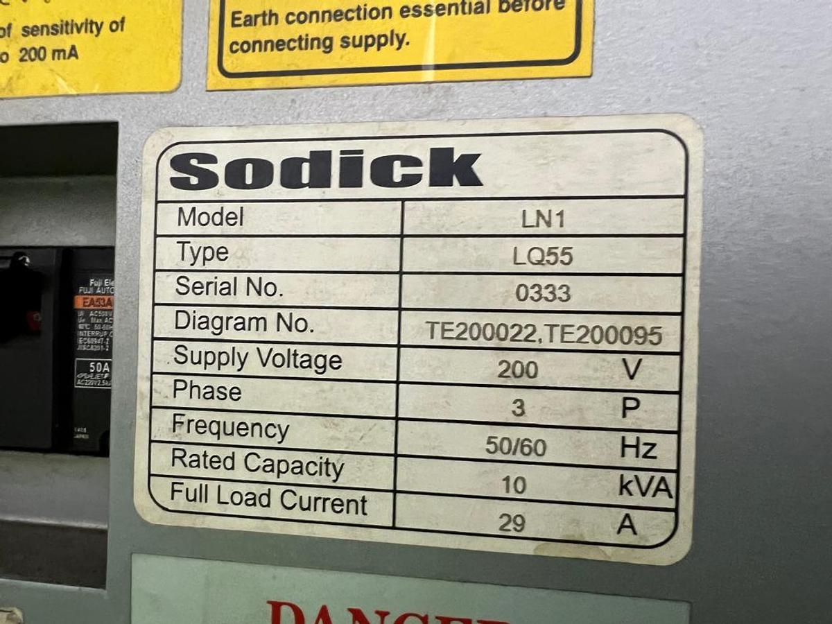 Used Sodick AQ55L Die Sinking EDM Year 2005