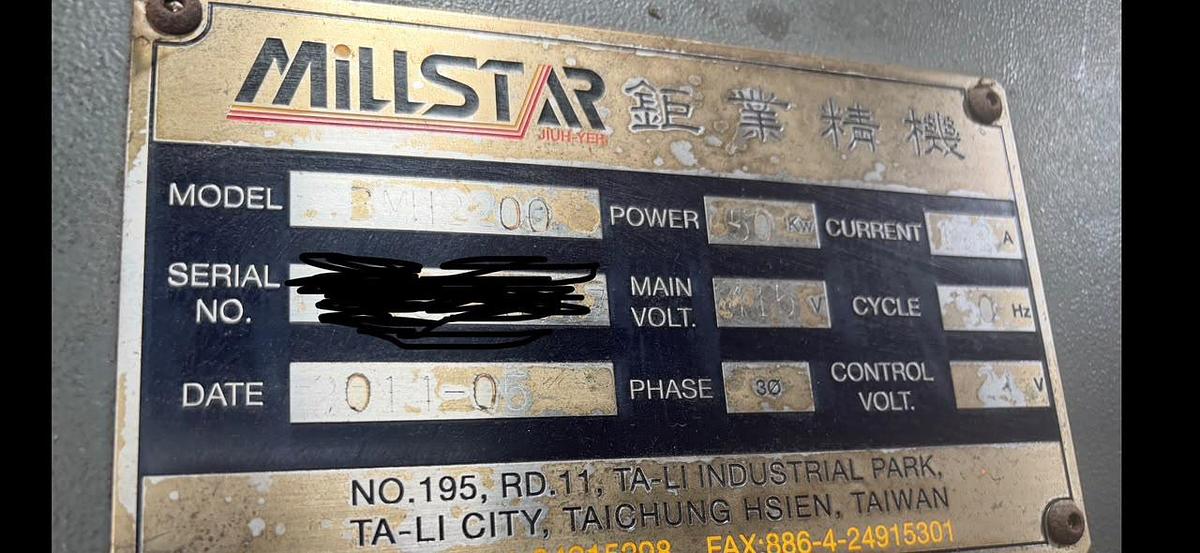 Used Mill Star BMH-2200 Horizontal Machining Center Year 2014
