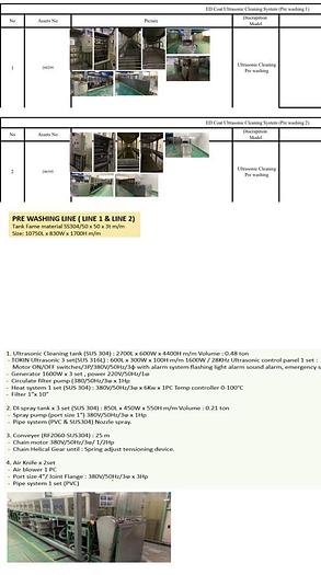 Used Ultrasonic Pre Washing Line 