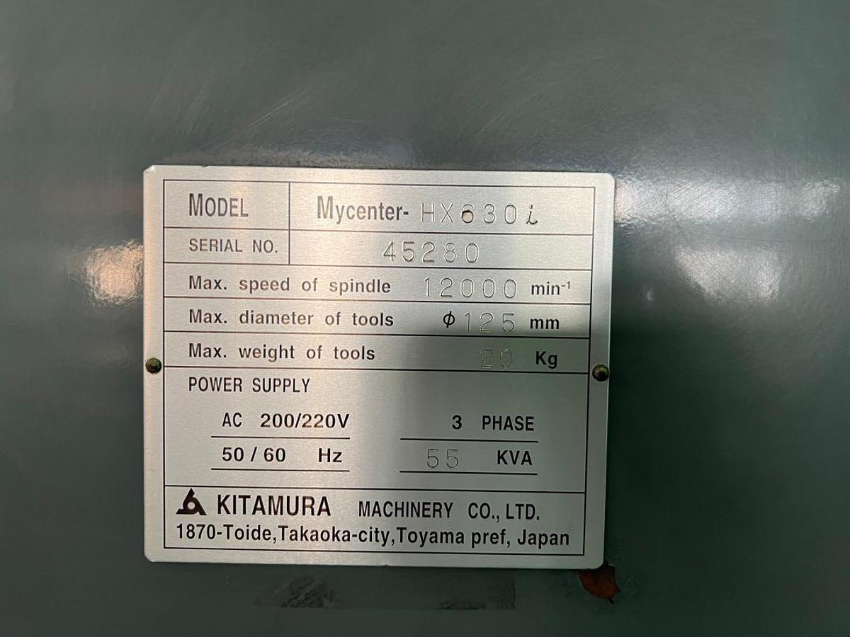 Used Kitamura Mycenter-HX630i Horizontal Machining Center Year 2004 
