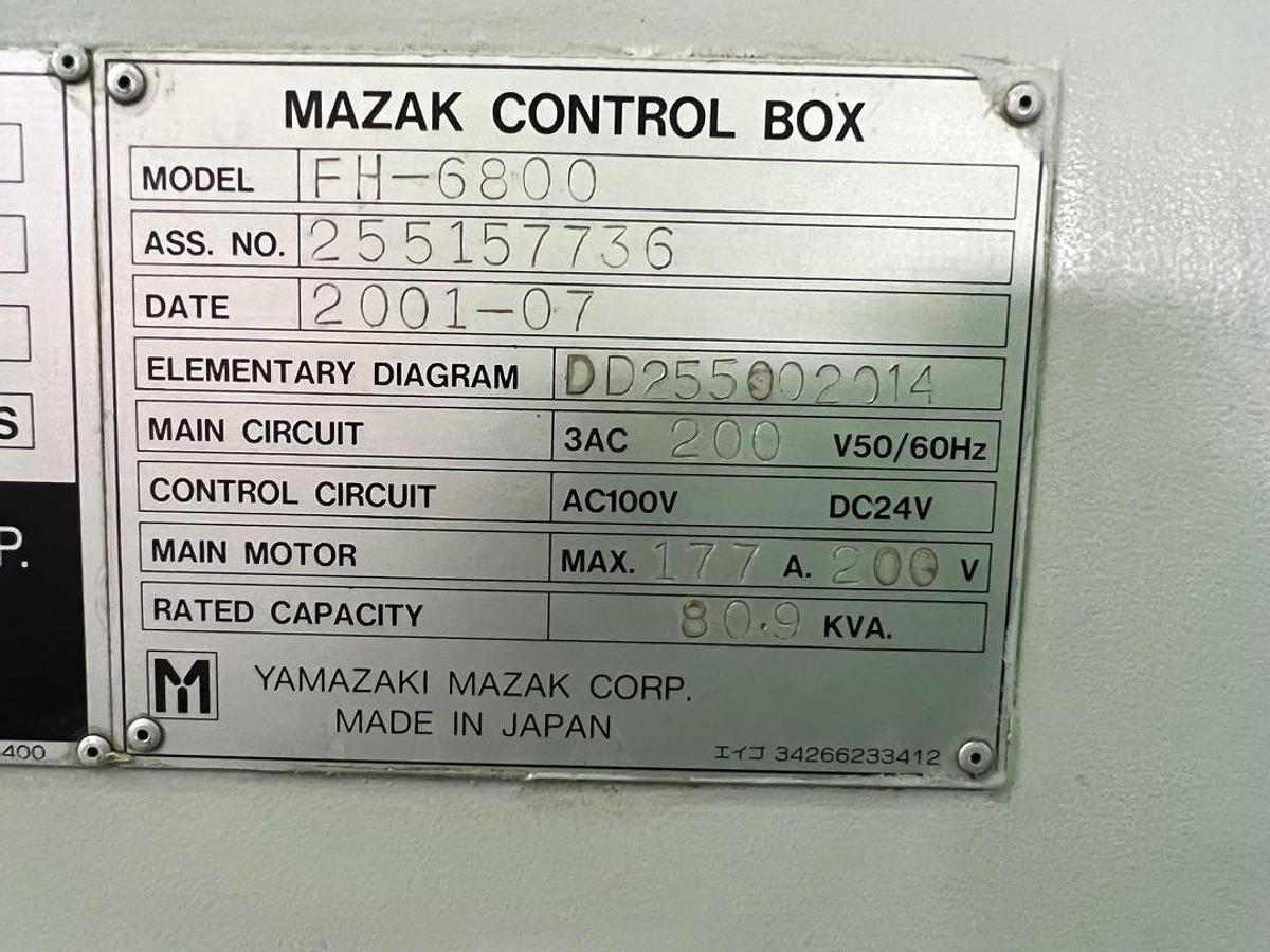 Used Mazak FH6800 Horizontal Machining Center Year 2001