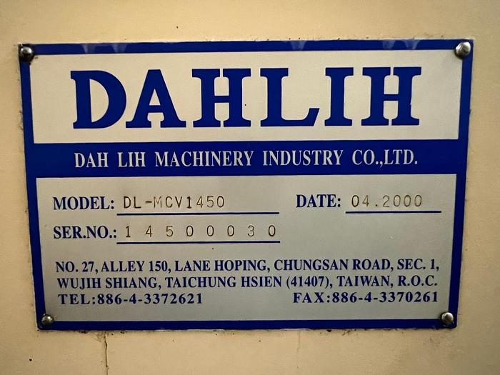 Used Year 2000 Dahlilh MCV1450 Vertical Machining Center
