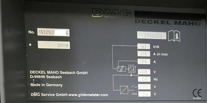 Used Year 2006 DMG DMF250 Linear Universal 5 Axis Machine Center