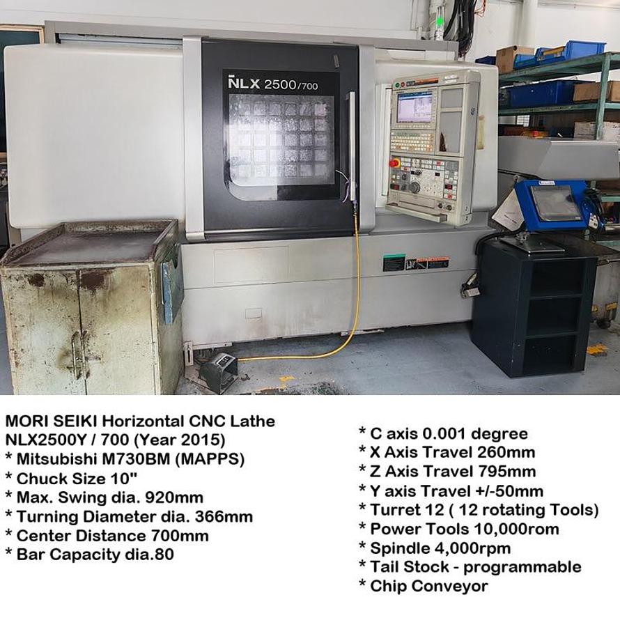 Used DMG Mori Seiki NLX2500Y/700 CNC Turning Center Year 2015