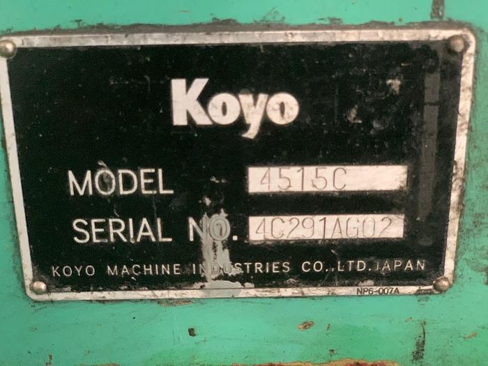 Used Year 2006 Koyo 4515C Centerless Grinder