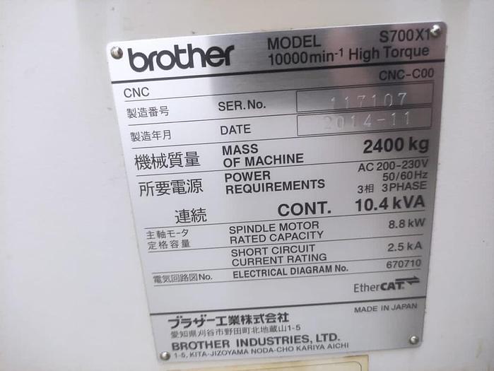 Used BROTHER Speedio S700X1 Year 2014 Vertical Machining Center