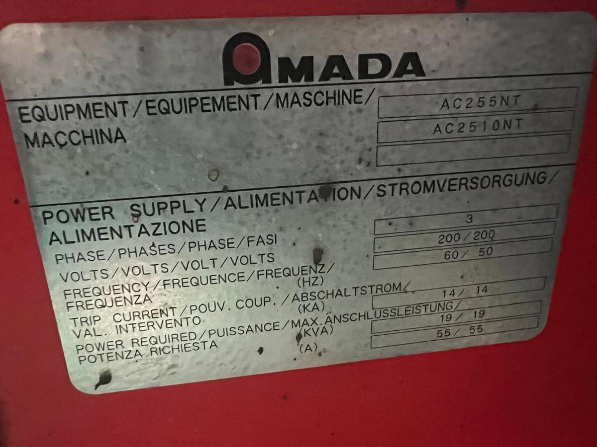 Used Amada AC2510 NT CNC Turret Punch Press