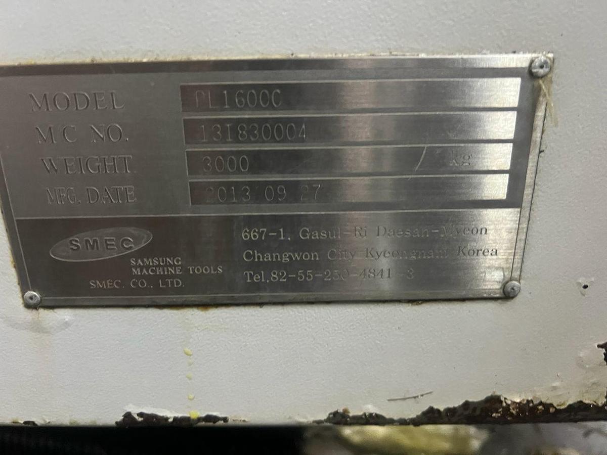 Used SMEC Samsung PLC1600C CNC Turning Center Year 2013