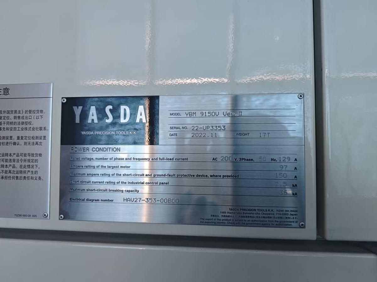 Used Yasda YBM 9150V CNC Jig Borer Year 2022