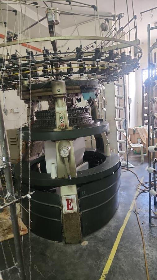 Used Mayer & Cie INOVIT 2.0 Industrial Double Jersey Circular Knitting Machine Year 1993