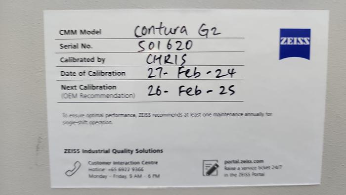 Used ZEISS CONTURA G2 Coordinate-measuring machine (CMM)
