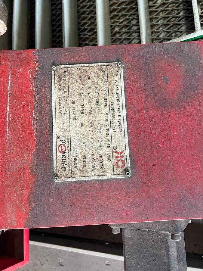 Used Dynaweld CNC Plasma Cutting Machine (Gantry-Type) 2550 x 6500mm Year 2014