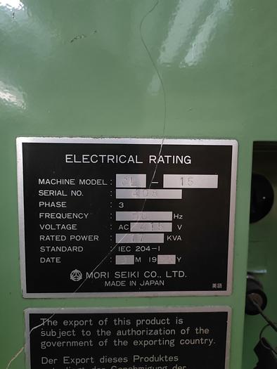 Used Year 1995 Mori Seiki CL-15 CNC Lathe