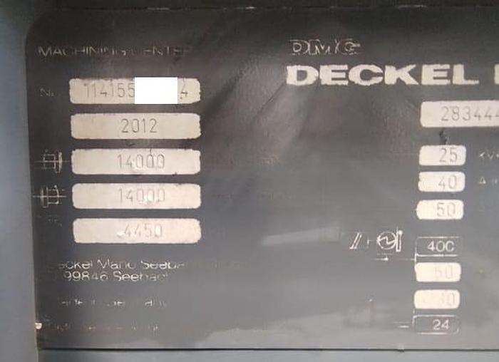 Used DMG DMU 50 Year 2012 Universal Machining Center 