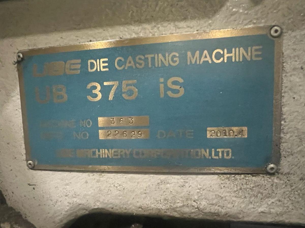 Used UBE UB375iS Die Casting Machine Year 2010