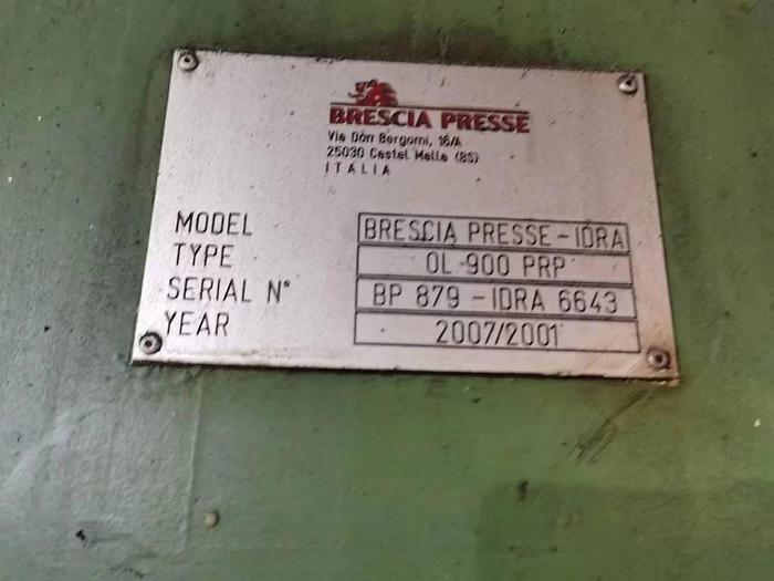 Used IDRA 900T Die Casting Machine Year 2001 