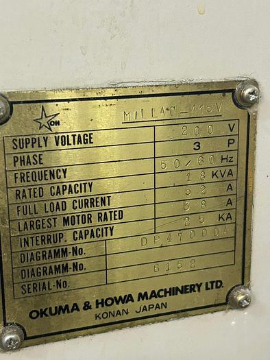Used Okuma & Howa Millac-415V CNC Vertical Machining Center 