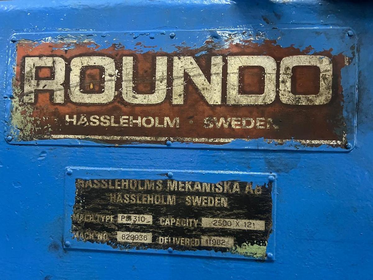 Used Hässleholms (Roundo) PS 310 Hydraulic Plate Bending Machine Year 1982
