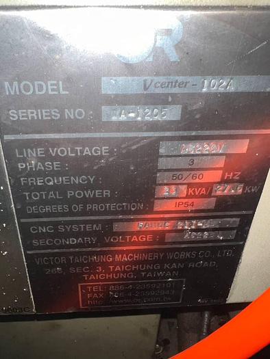 Used Victor V Center 102A With 4th axis Vertical Machining Center