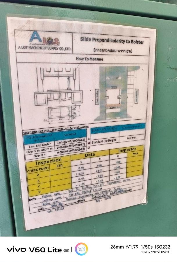 Used Sanki Seiko SDP-1310-100 Reversing Type Die Spotting Press