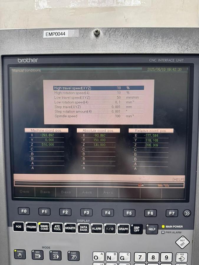 Used Brother TC-22B Vertical Machining Center Year 2010