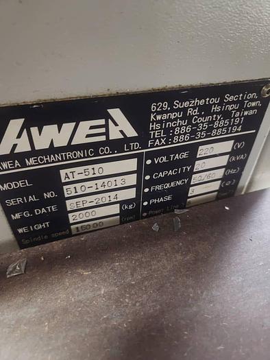 Used AWEA AT-510 Year 2014 Drilling and Tapping Center 