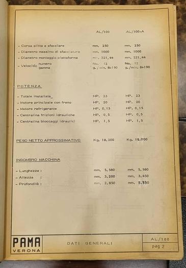 Used Horizontal Boring Machine Pama 1700x1400-2