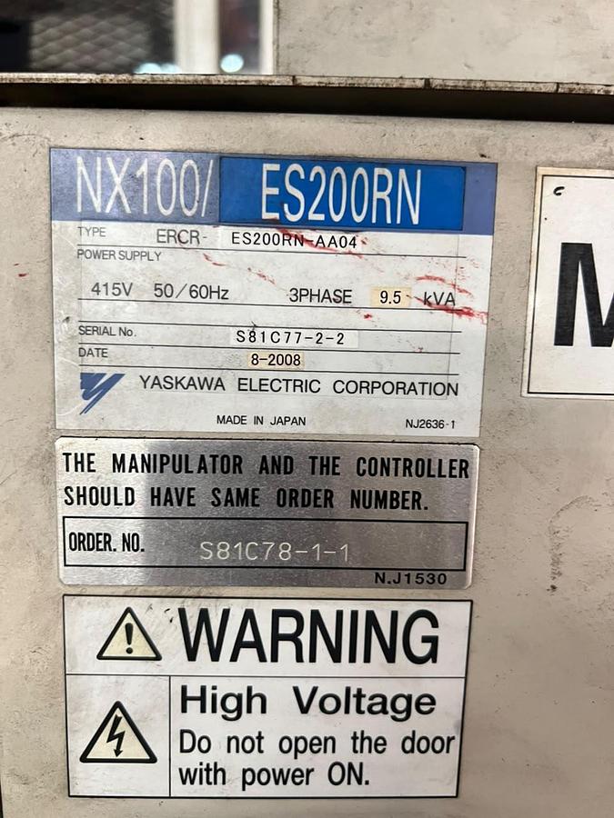 Used Yaskawa Motoman YR-ES200N-A00 Industrial Spot Welding Robot Year 2008