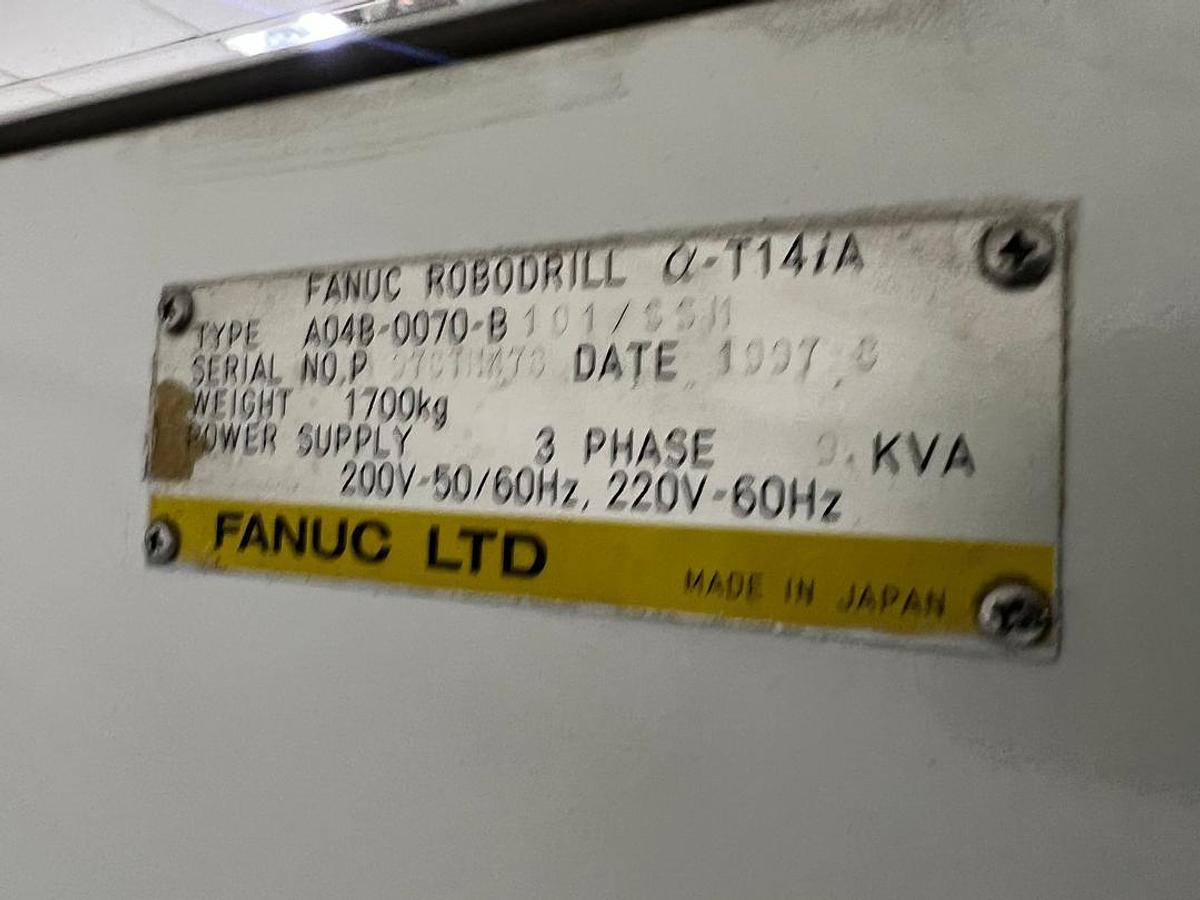Used Fanuc Robodrill T14iA Vertical Machining Center Year 1997