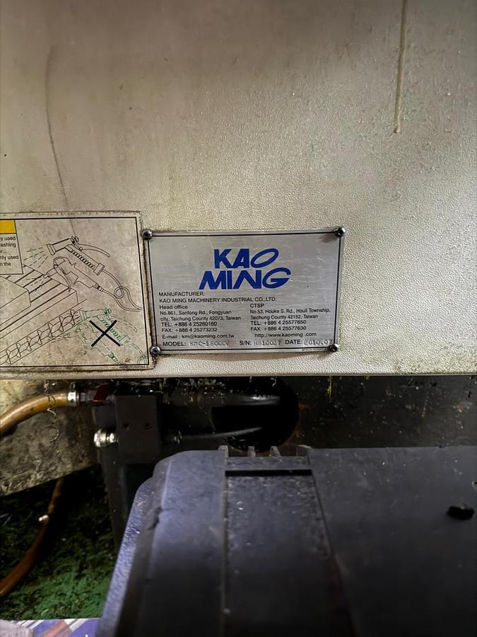 Used Kao Ming KMC-1800DV Double Column Maching Center Year 2010