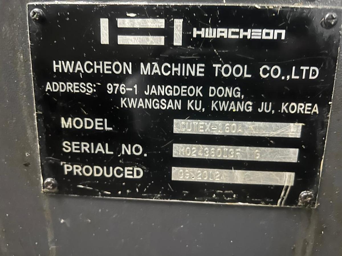 Used Hwacheon Cutex 160A CNC Lathe Year 2012