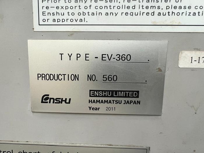 Used Year 2011 Enshu EV360 with 4th axis CNC Vertical Machining Center