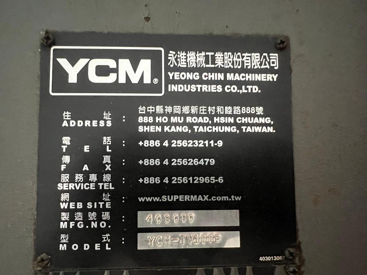 Used YCM TV188B Vertical Machining Center Year 2005