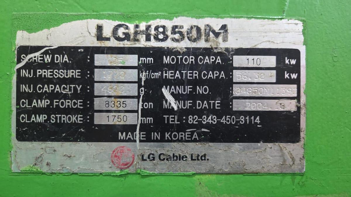 Used LG LGH850M Plastic Injection Molding Year 2004