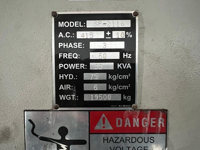 Used Double Column CNC Model Vtec 2116 Year 2016
