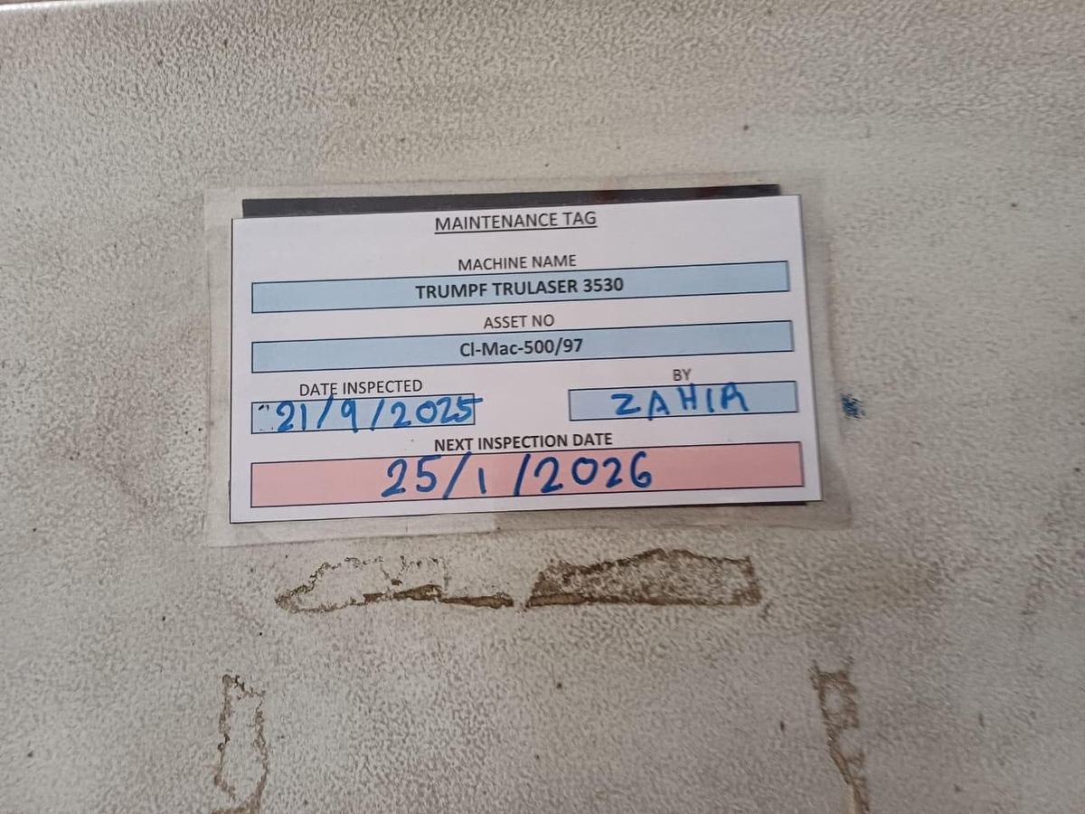 Used Trumpf Trulaser 3530 Laser Cutting Machine Year 2007