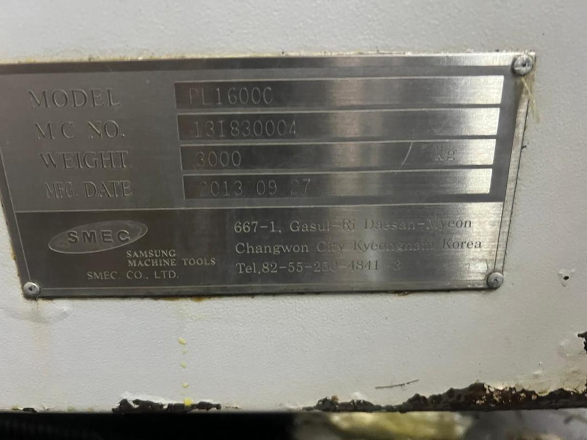 Used SMEC Samsung PLC1600C CNC Turning Center Year 2013