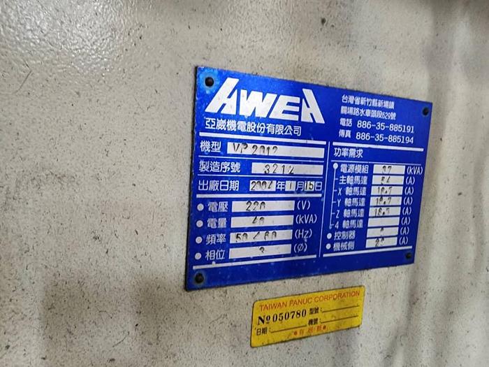 Used Year 2002 Awea VP-2012 Vertical Machining Center