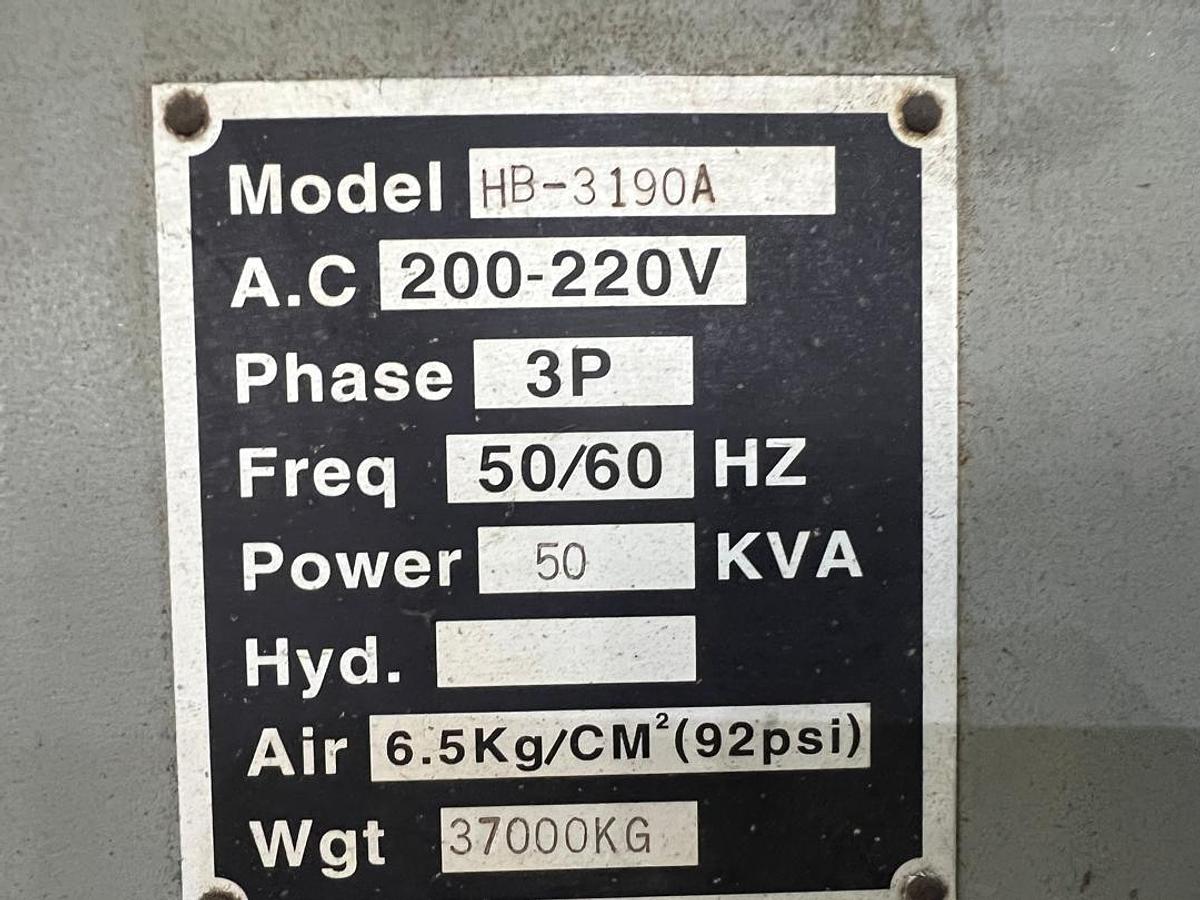 Used Hartford HB-3190A CNC Double Column Machining Center Year 2005