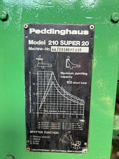Used PEDDINGHAUS Model 210 SUPER 20 Section Steel Shear 