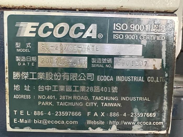 Used ECOCA SJ-20/OI-MATE Year 2007 CNC Lathe 