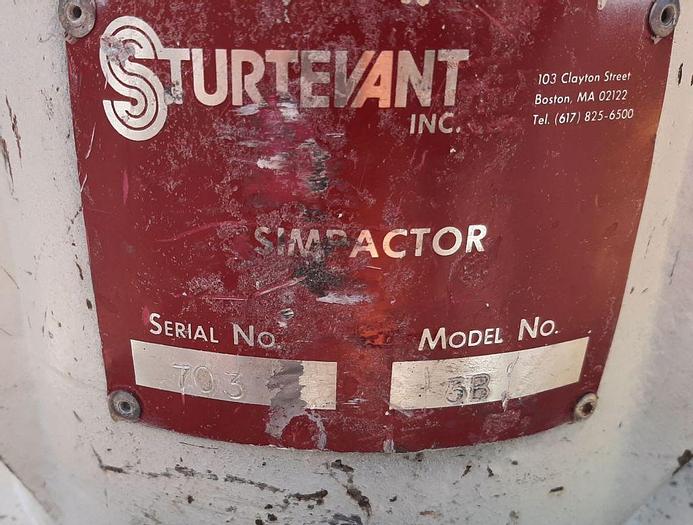 Used Mill, Pin, 16" Dia, C/st, Sturtevant, Mdl 3B, 10 HP, #S744507
