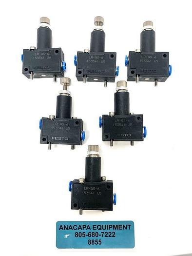 Used Festo LR-QS-6 153541 Pressure Regulator Lot of 6 (8855)W