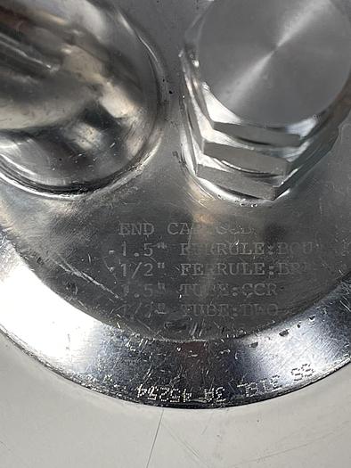 Used ITT Sherotec 5" End Cap w/ 2" and 1" Port