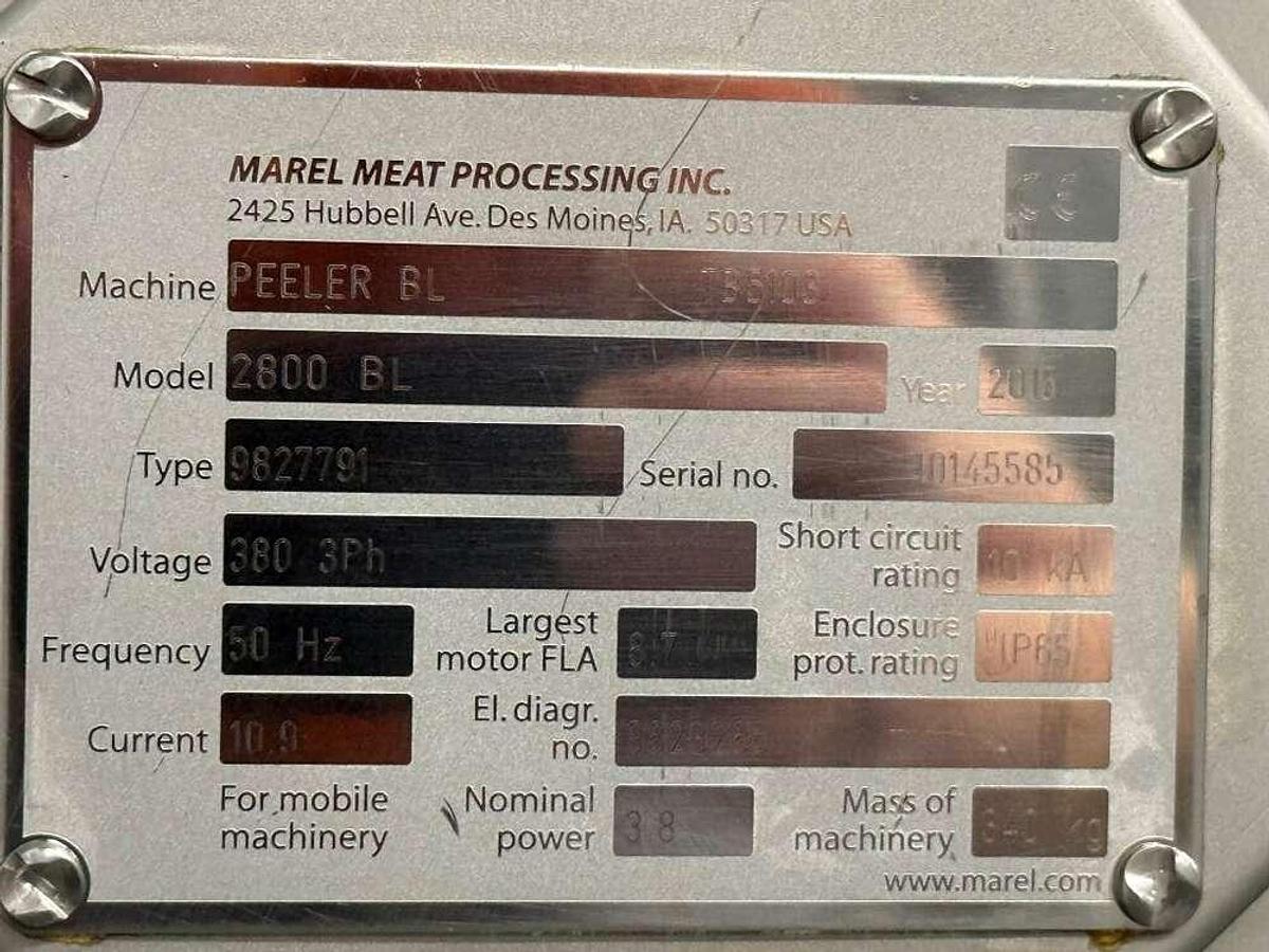 Used Marel Townsend sausage peeler