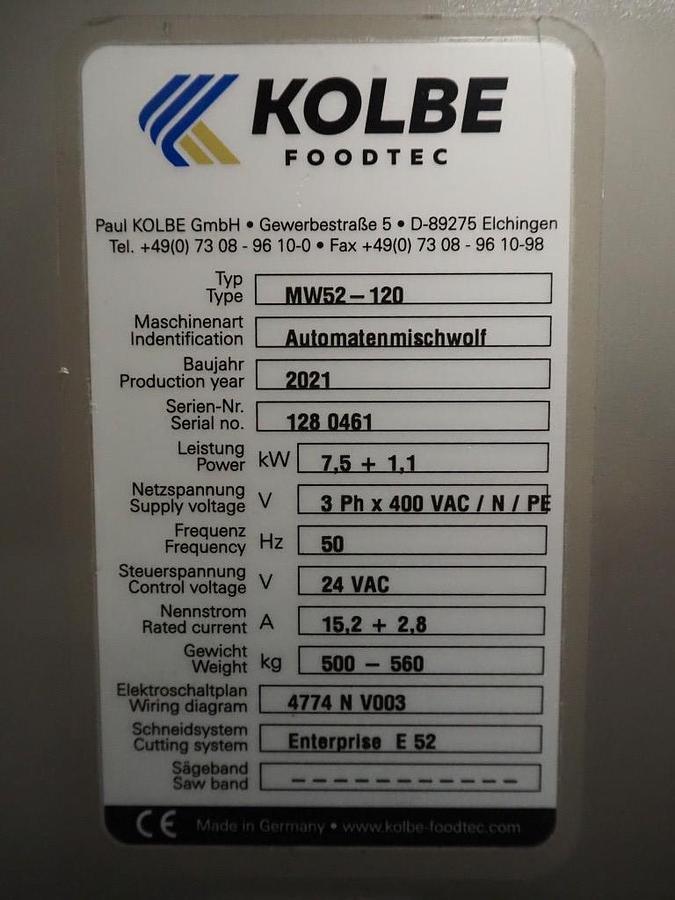 Gebruikt 2021 Kolbe MW52-120