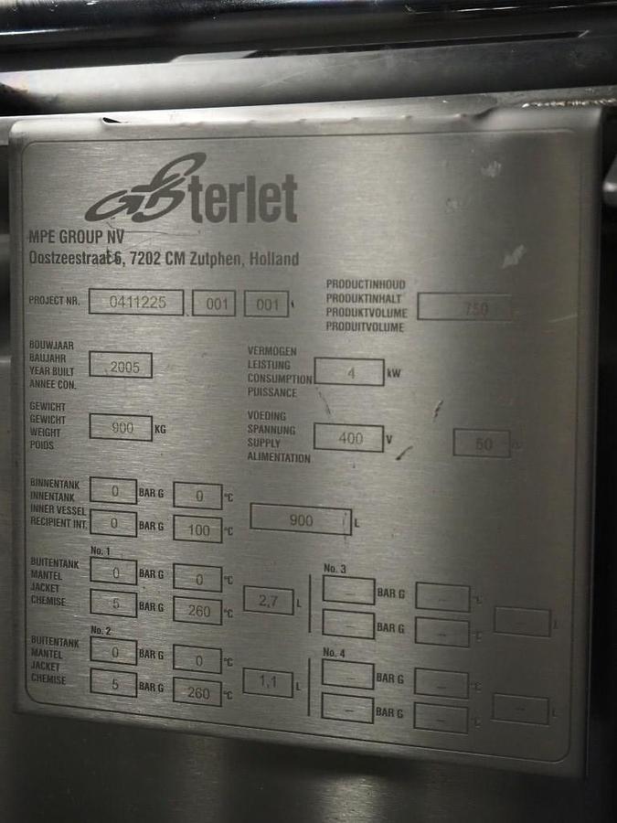 Gebruikt Terlet stirring- and cooking kettles