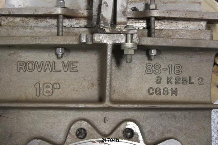Used Rovalve  Air Operated Knife Gate Valve, 18" #21704