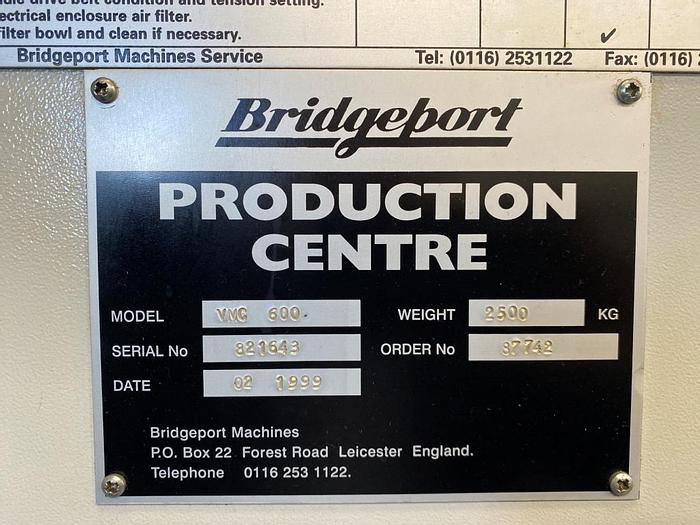 Used 1999 Bridgeport VMC 600/22 Digital Machining Center